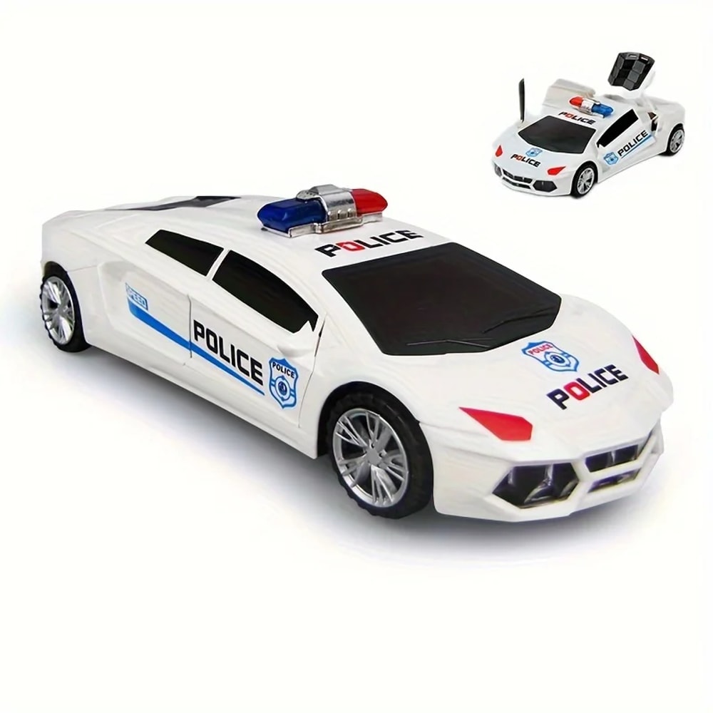 Flash Patrol Police Car Toy with Lights, Sound & Universal Wheels for Toddlers