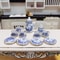 Mini Ceramic Tea Set for Dollhouse Play Kids Tea Party Toy with Miniature Cups and Plates
