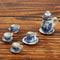 Mini Ceramic Tea Set for Dollhouse Play Kids Tea Party Toy with Miniature Cups and Plates