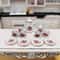 Mini Ceramic Tea Set for Dollhouse Play Kids Tea Party Toy with Miniature Cups and Plates