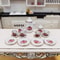 Mini Ceramic Tea Set for Dollhouse Play Kids Tea Party Toy with Miniature Cups and Plates