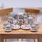 Mini Ceramic Tea Set for Dollhouse Play Kids Tea Party Toy with Miniature Cups and Plates