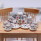 Mini Ceramic Tea Set for Dollhouse Play Kids Tea Party Toy with Miniature Cups and Plates