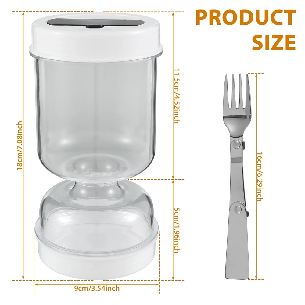 FlipDrain Pickle Container With Strainer Fork And Airtight Wet Dry Separation Jar 4