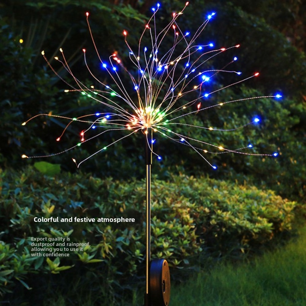 Solar Firework Garden Lights with Modes Waterproof Outdoor Pathway Decor