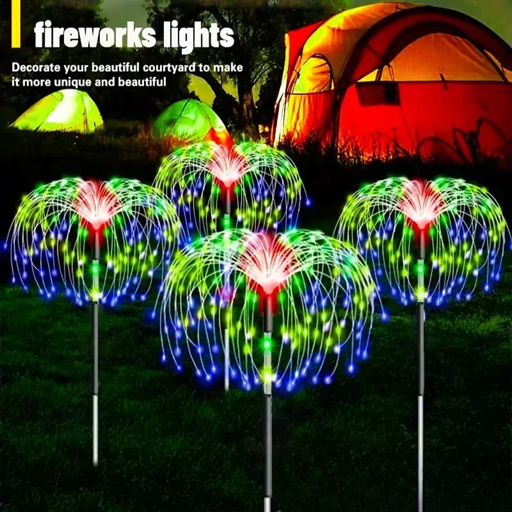 Solar Firework Garden Lights with Modes Waterproof Outdoor Pathway Decor