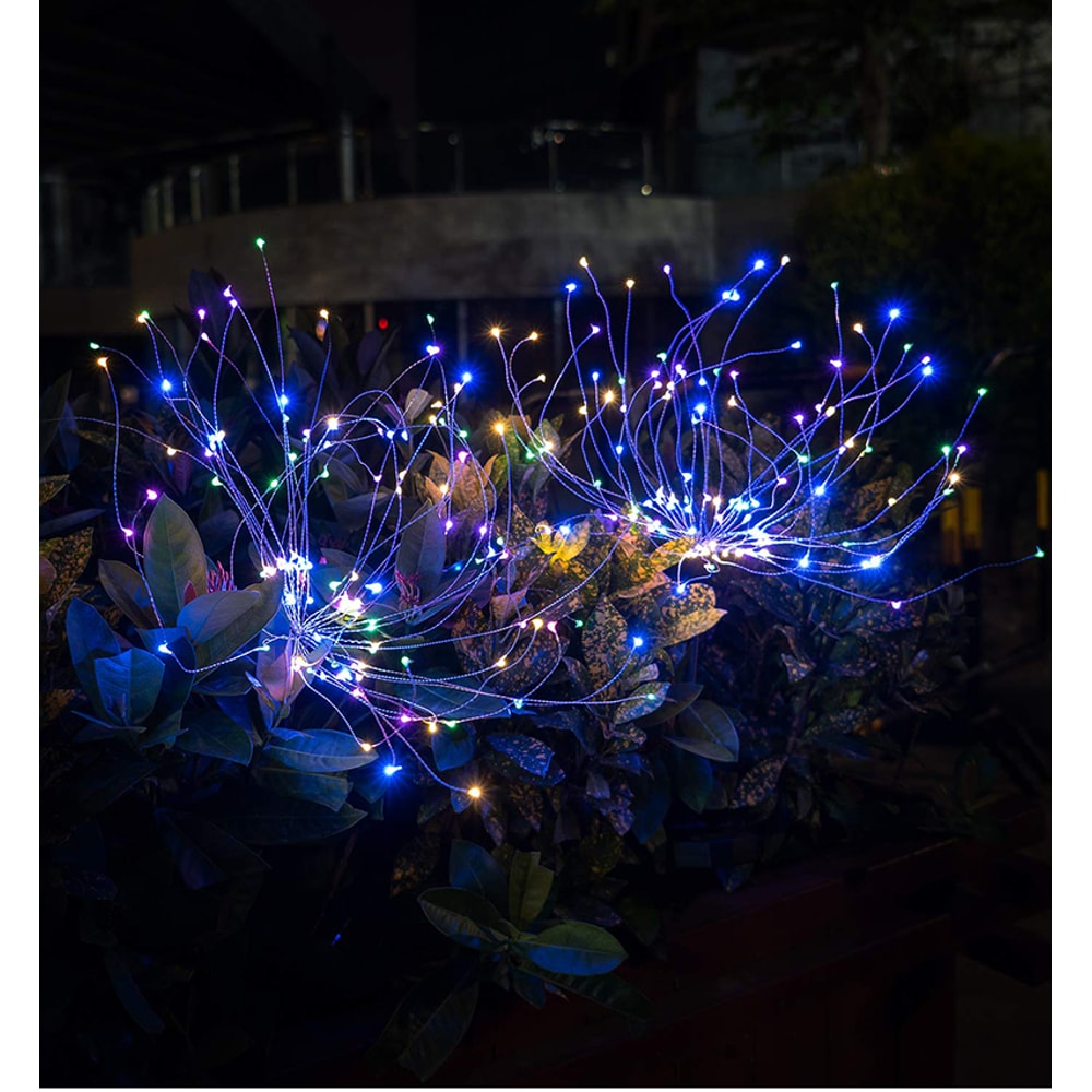 Solar Firework Garden Lights with Modes Waterproof Outdoor Pathway Decor