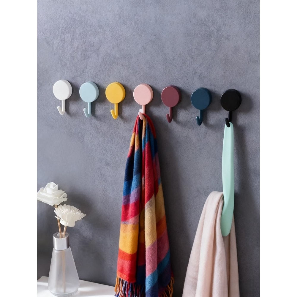 ColorPop Adhesive Wall Hooks Set Mini Multi Purpose Hooks For Easy Home Organization 0