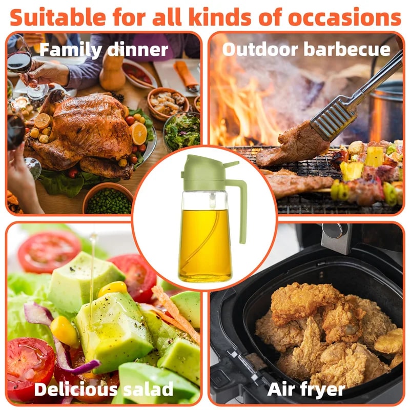 Oil Sprayer Bottle for Cooking and BBQ with Built In Olive Oil Dispenser