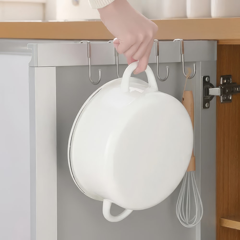 SpaceSaver Heavy Duty Double Hook Rack for Kitchen and Bathroom Doors