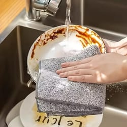 bamboo charcoal microfiber dish cloths super absorbent oil resistant kitchen cleaning wipes