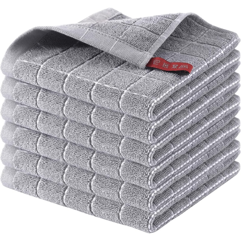 Ultra Soft Cotton Dish Cloths Set of Absorbent Terry Kitchen Towels