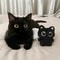 Big Eyed Plush Cat Keychain Cute Black Kitten Bag Charm for Backpacks & Keys