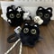 Big Eyed Plush Cat Keychain Cute Black Kitten Bag Charm for Backpacks & Keys