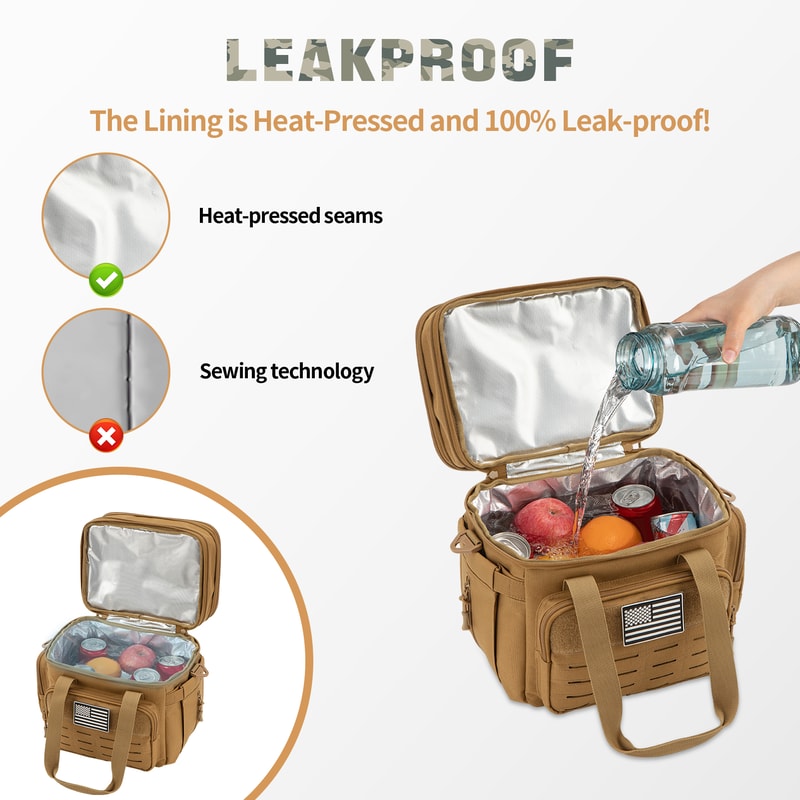 Tactical Insulated Cooler Bag Leakproof Lunch Box For Work Camping Outdoor Travel 4