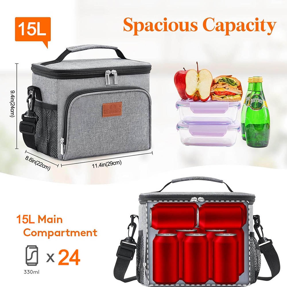 Insulated Lunch Bag Soft Cooler Tote For Picnic Beach Camping Office Meals 1