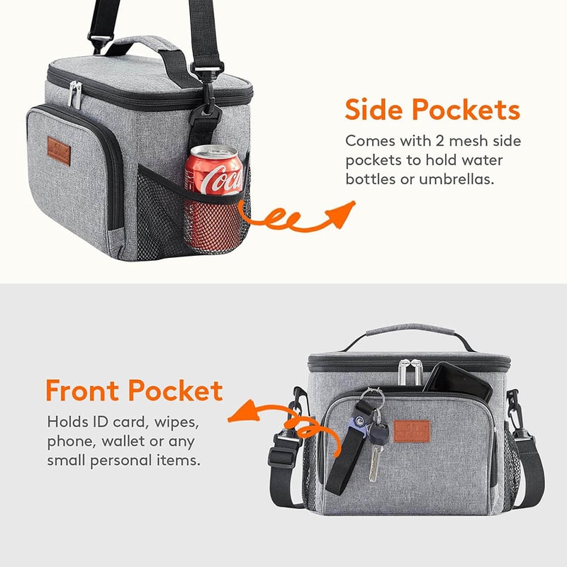 Insulated Lunch Bag Soft Cooler Tote For Picnic Beach Camping Office Meals 4