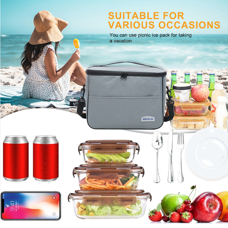 FreshKeep Insulated Lunch Tote Large Lunch Bag for Work, School & Travel