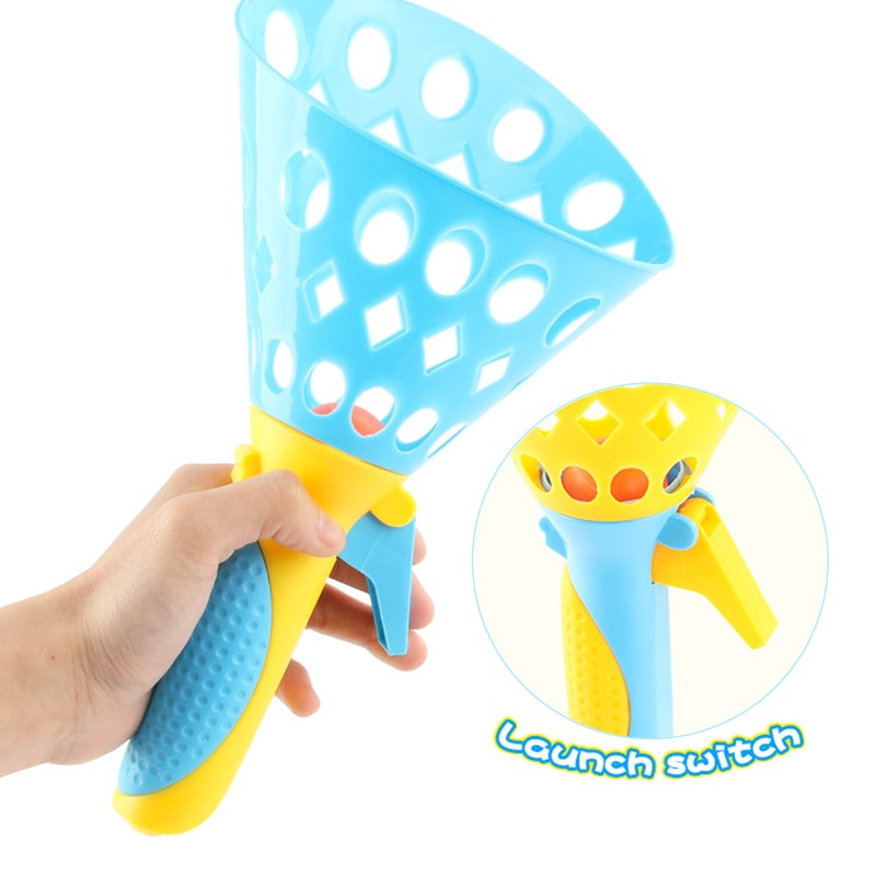 Rocket Pop Catch Ball Launcher Set for Kids and Family Outdoor Games