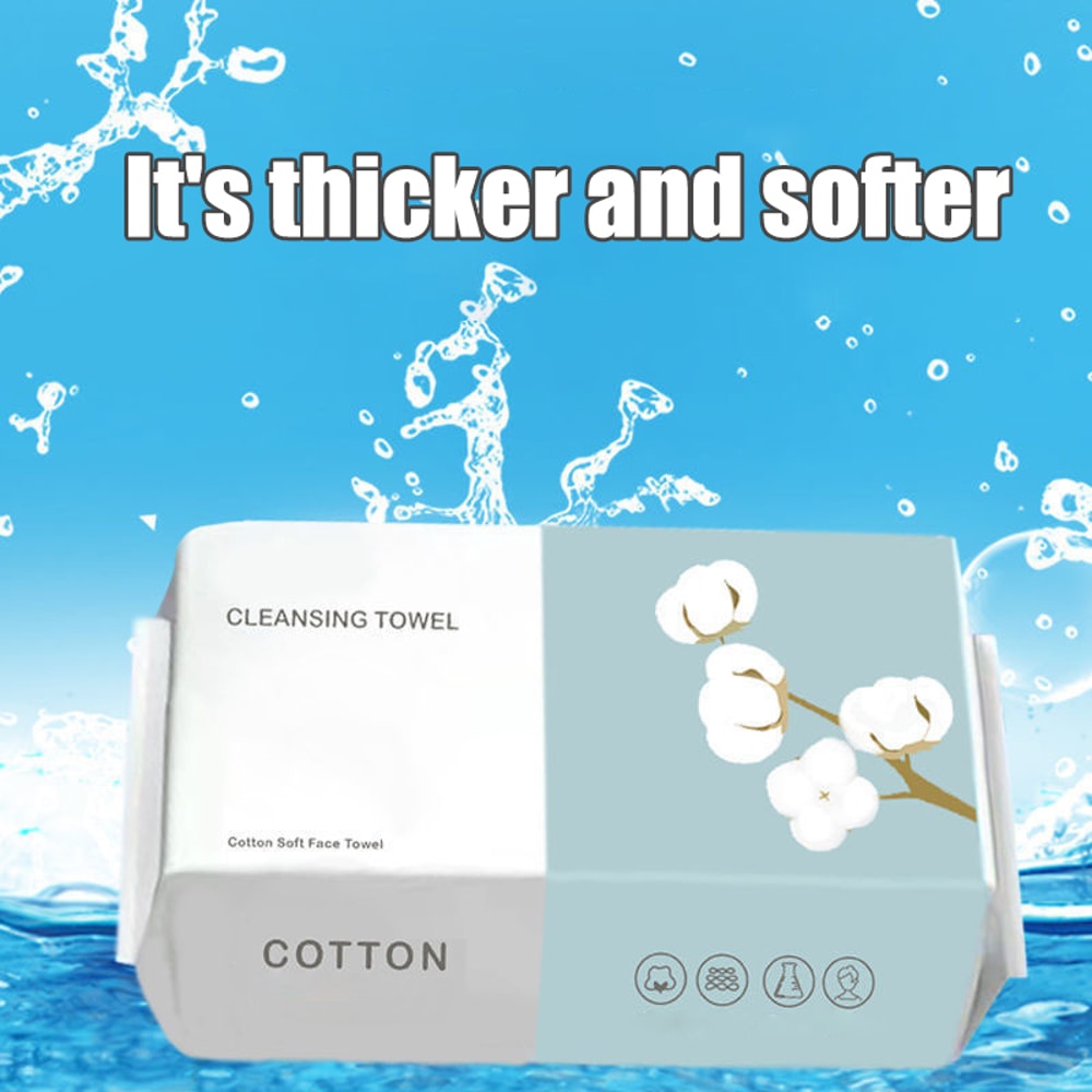SoftGlow Disposable Face Towels Pack Travel Makeup Remover Facial Cleansing Towels 3