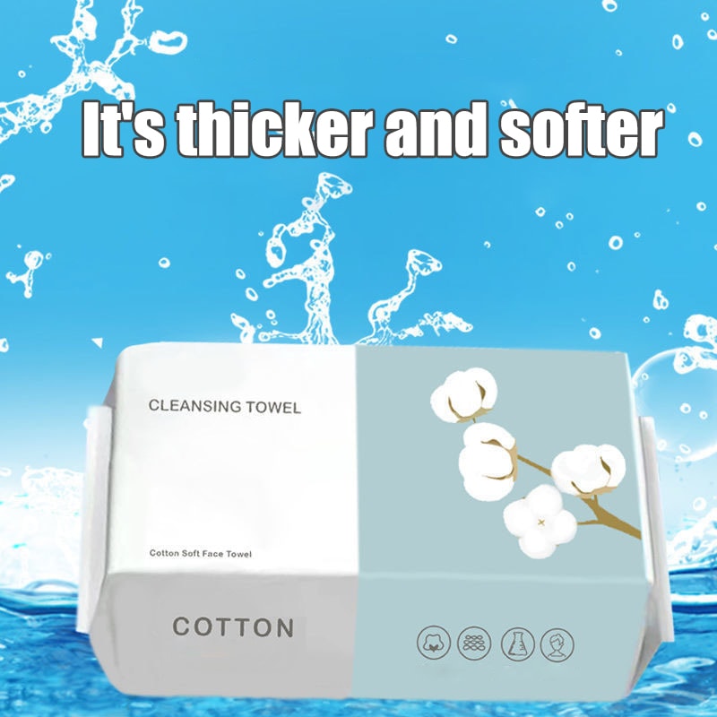 SoftGlow Disposable Face Towels Pack Travel Makeup Remover Facial Cleansing Towels 3