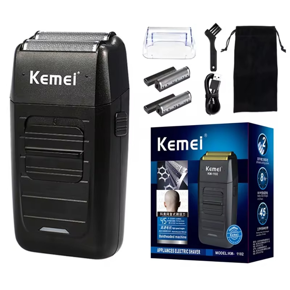 Cordless Foil Shaver for Men Rechargeable Electric Shaver with Twin Blade Beard Trimmer