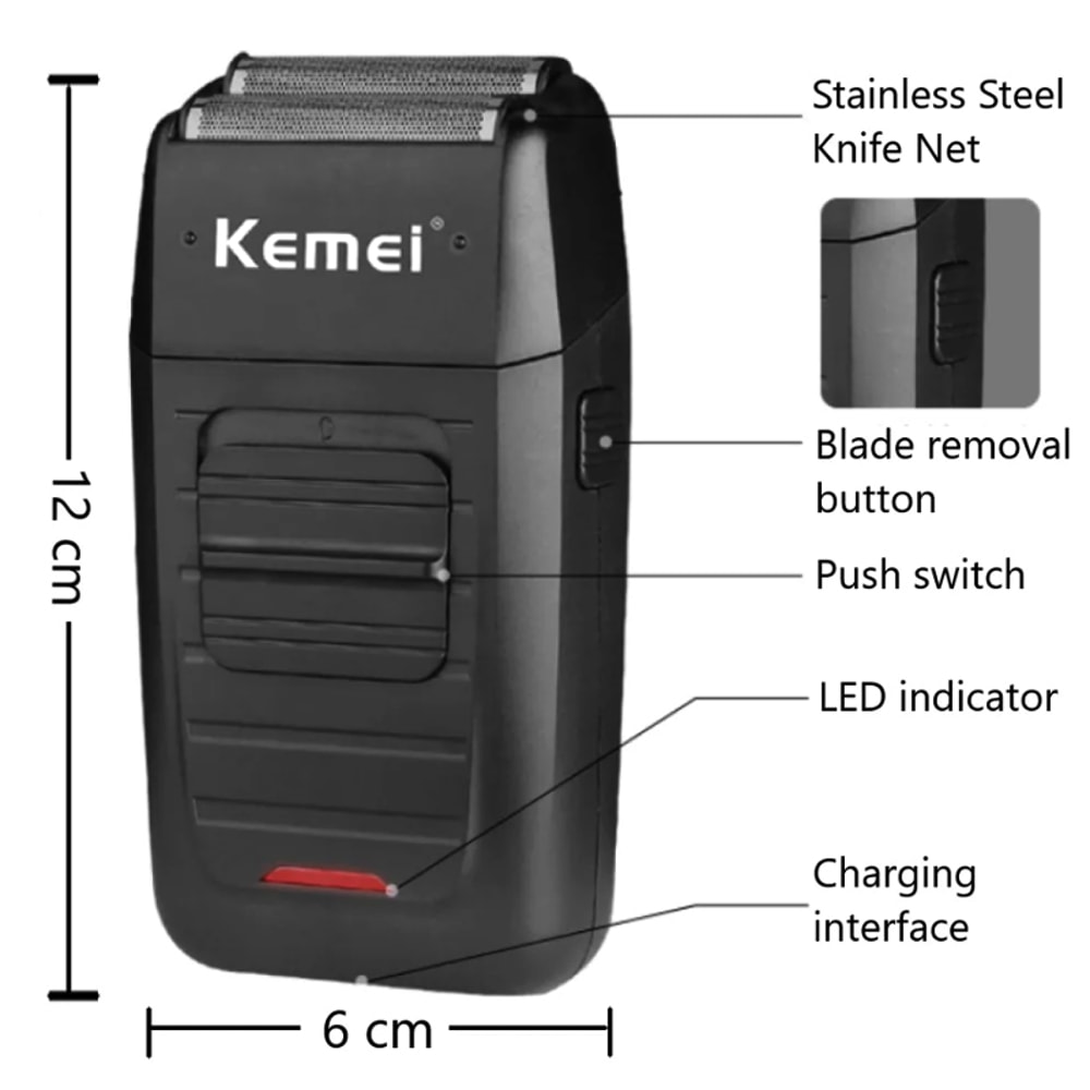 Cordless Foil Shaver for Men Rechargeable Electric Shaver with Twin Blade Beard Trimmer