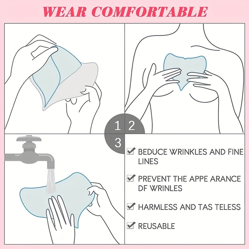 Silicone Chest Wrinkle Patch Reusable Anti Aging Chest Pad For Smoother Skin 5