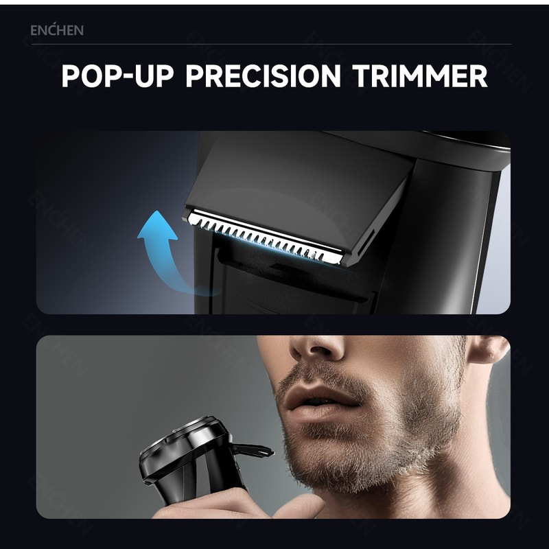 ENCHEN Blackstone Waterproof Electric Shaver for Men with Rotary Blades & Digital Display