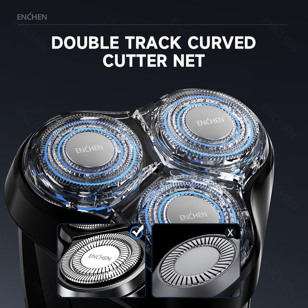 ENCHEN Blackstone Waterproof Electric Shaver for Men with Rotary Blades & Digital Display