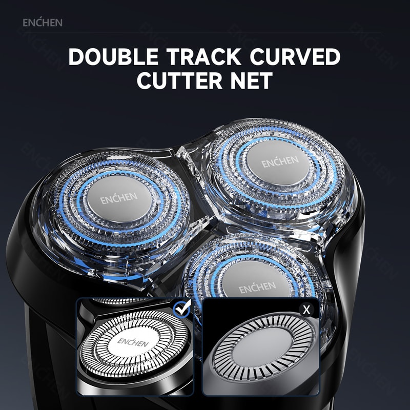 ENCHEN Blackstone Waterproof Electric Shaver for Men with Rotary Blades & Digital Display