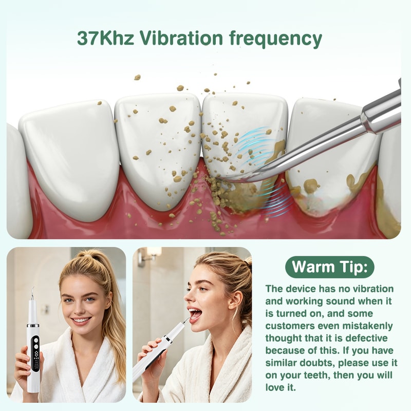Ultrasonic Dental Plaque Remover With LED Light Cleaning Modes 2