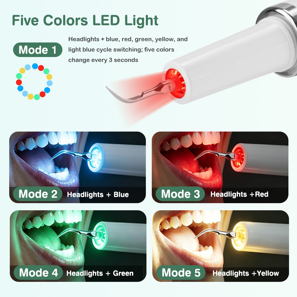 Ultrasonic Dental Plaque Remover With LED Light Cleaning Modes 4