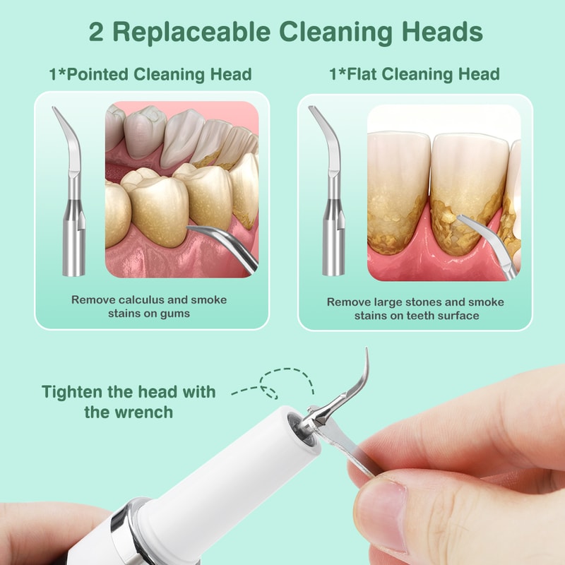 Ultrasonic Dental Plaque Remover With LED Light Cleaning Modes 5