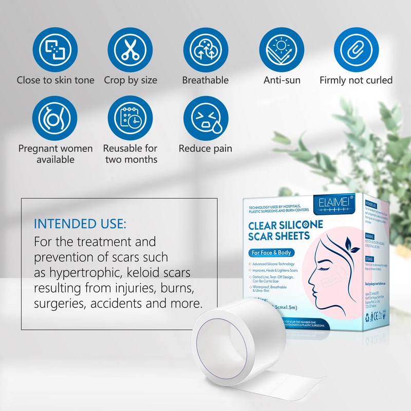 Invisible Silicone Scar Sheets Tape For Smooth Skin Recovery Reusable Scar Removal Strips 2
