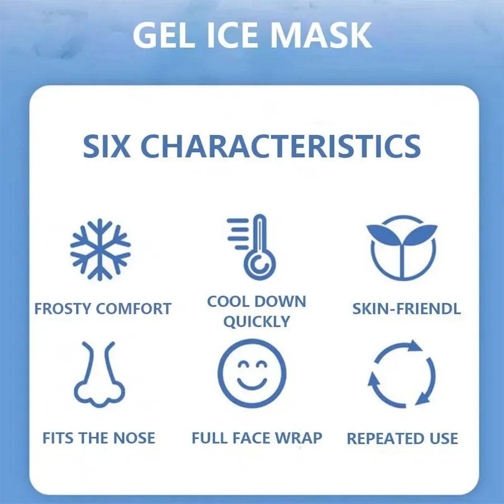 CryoGlow Cooling Gel Face Mask For Puffy Eyes Cold Therapy Skincare Mask 4