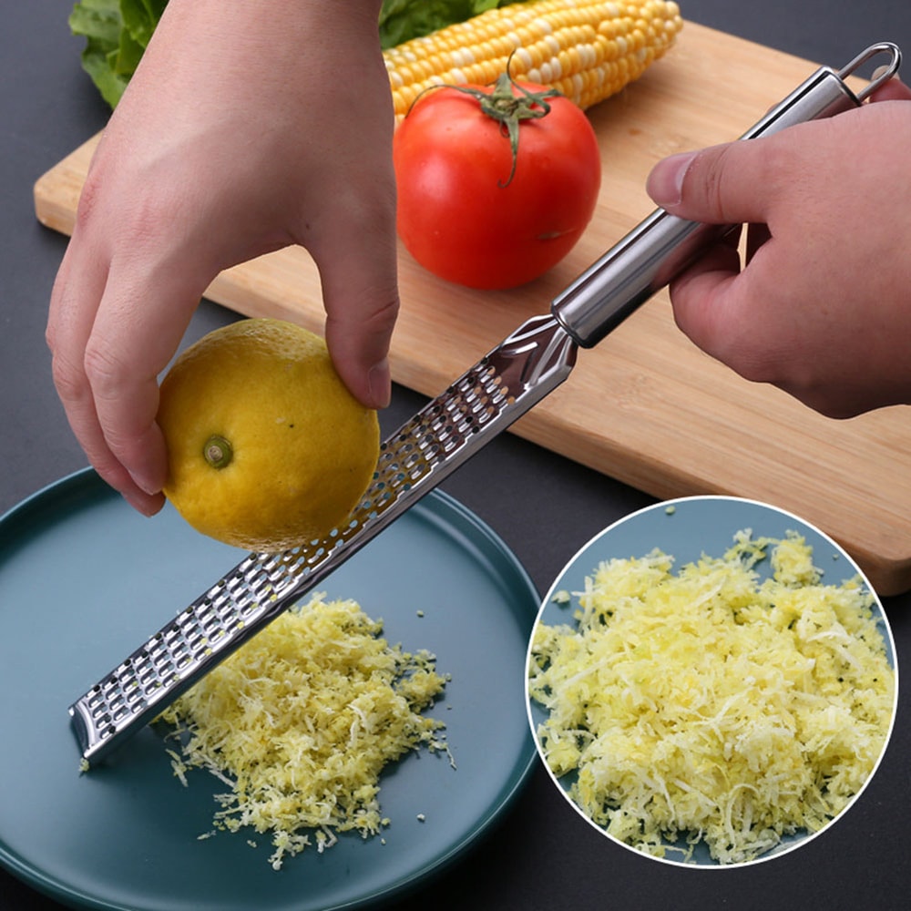 Premium Stainless Steel Lemon Zester & Cheese Grater for Citrus, Garlic, Ginger & Chocolate