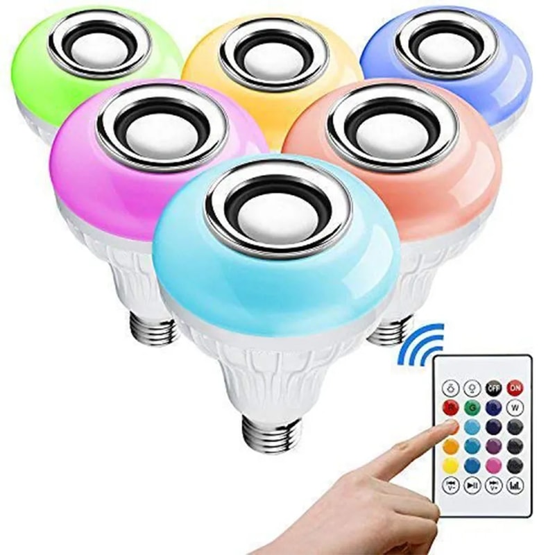 Bluetooth Speaker Light Bulb with RGB Color Changing LED and Remote Control