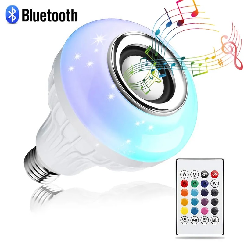 Bluetooth Speaker Light Bulb with RGB Color Changing LED and Remote Control