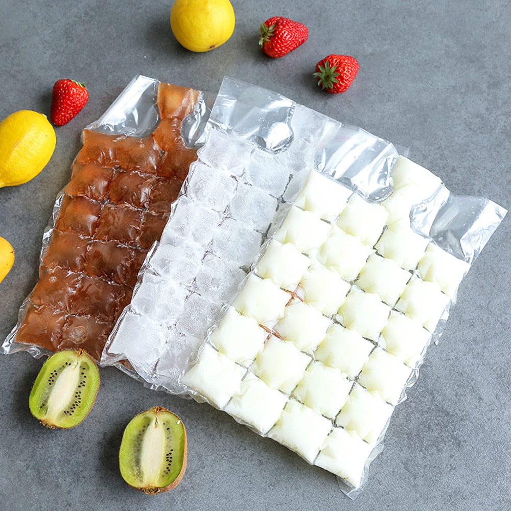 Self Sealing Disposable Ice Cube Bags Pack Food Grade Freezer Ice Tray Bags