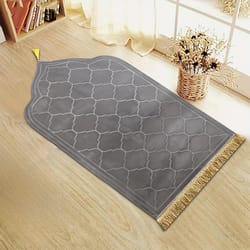 luxury plush islamic prayer mat with tassels thick padded muslim prayer rug
