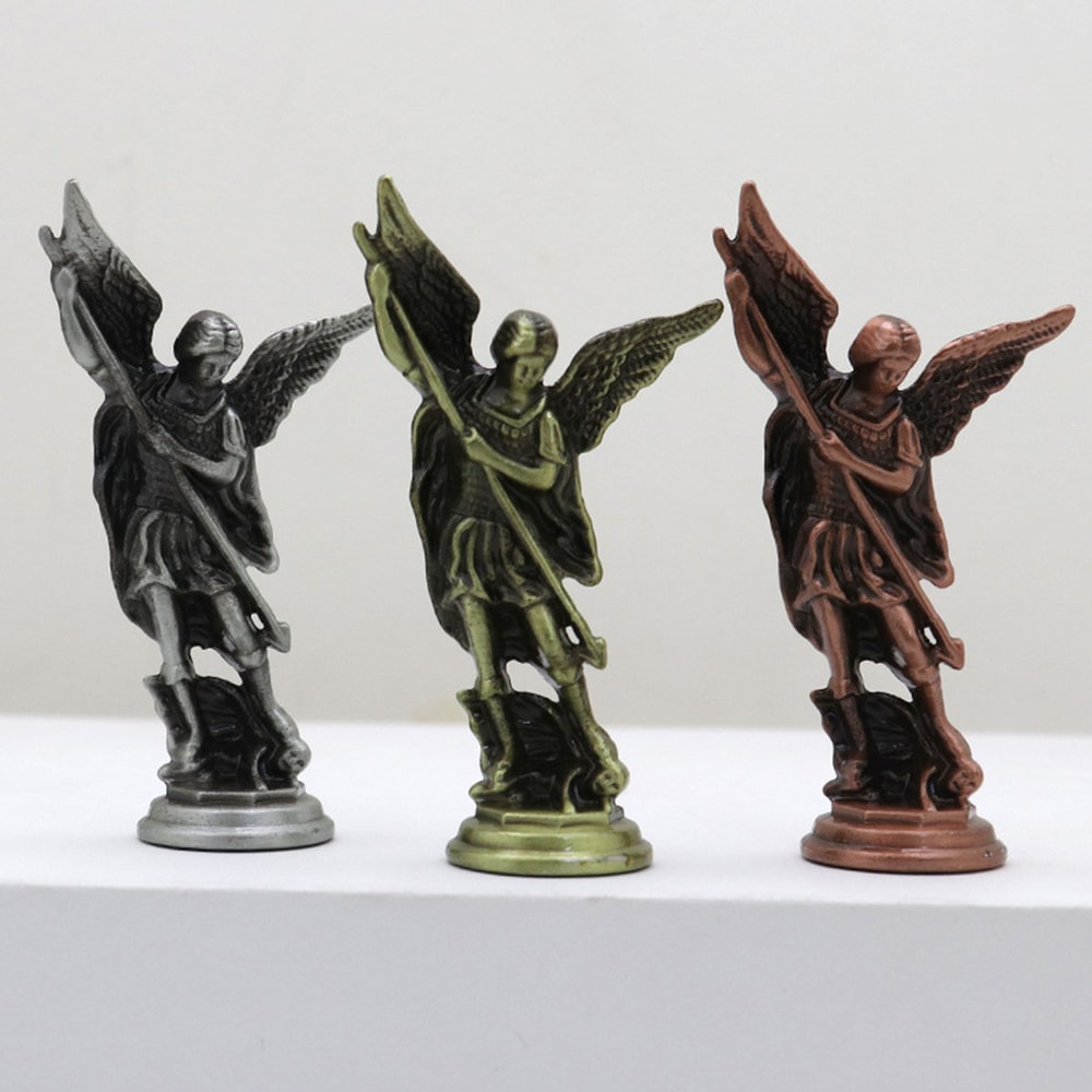 Saint Michael Archangel Statue Guardian Figurine for Home Decor and Spiritual Protection