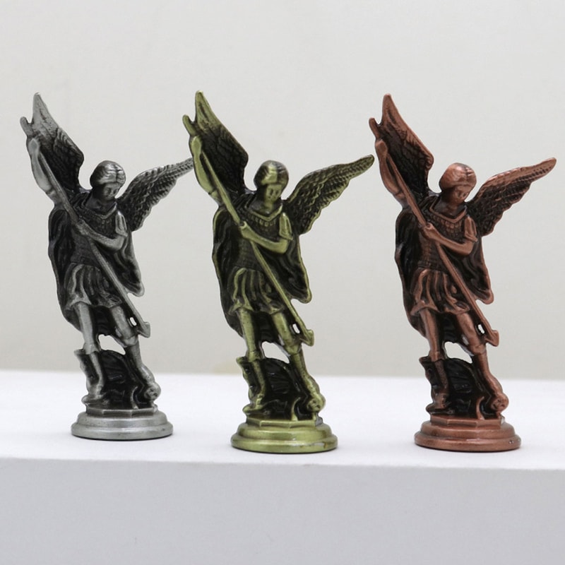Saint Michael Archangel Statue Guardian Figurine for Home Decor and Spiritual Protection