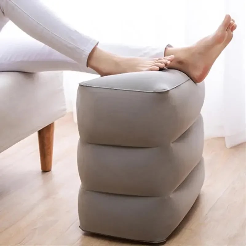 Inflatable Airplane Footrest Pillow For Kids Adults Travel Leg Support Cushion 0