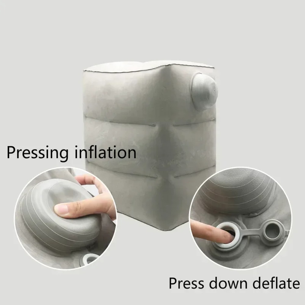 Inflatable Airplane Footrest Pillow For Kids Adults Travel Leg Support Cushion 2