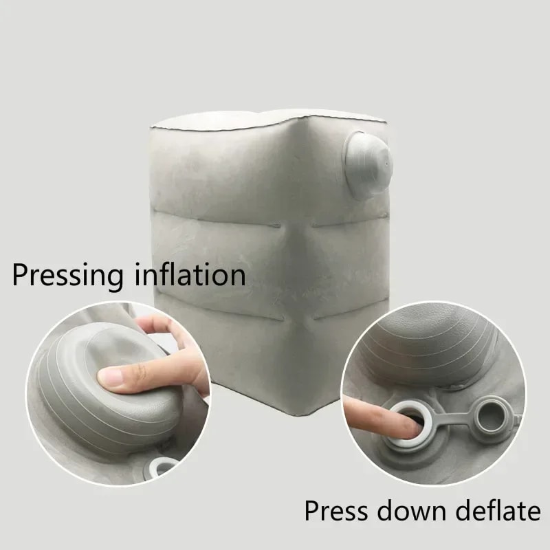 Inflatable Airplane Footrest Pillow For Kids Adults Travel Leg Support Cushion 2
