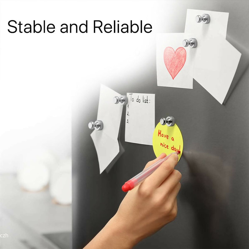 StrongHold Neodymium Magnets Pin Set Heavy Duty Magnetic Push Pins For Fridge Office Whiteboard 1