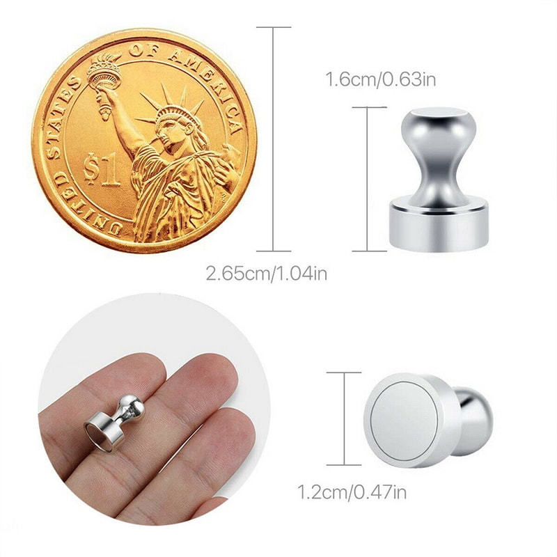 StrongHold Neodymium Magnets Pin Set Heavy Duty Magnetic Push Pins For Fridge Office Whiteboard 3