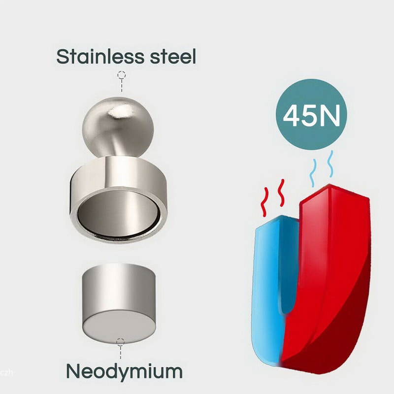 StrongHold Neodymium Magnets Pin Set Heavy Duty Magnetic Push Pins For Fridge Office Whiteboard 4