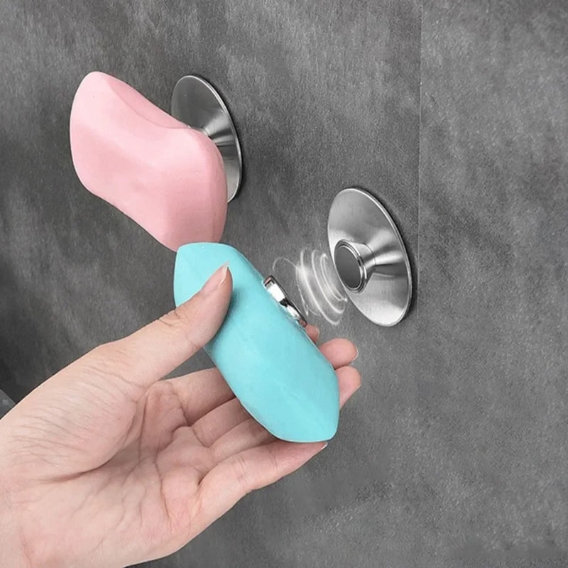 Magnetic Soap Holder Wall Mount Stainless Steel Soap Saver for Bathroom & Kitchen